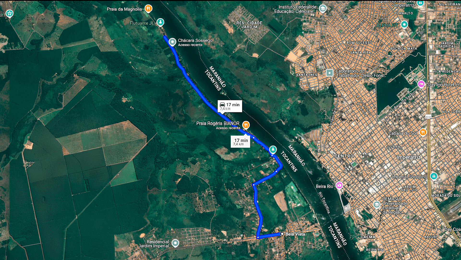 Localização Praia Canoeiro